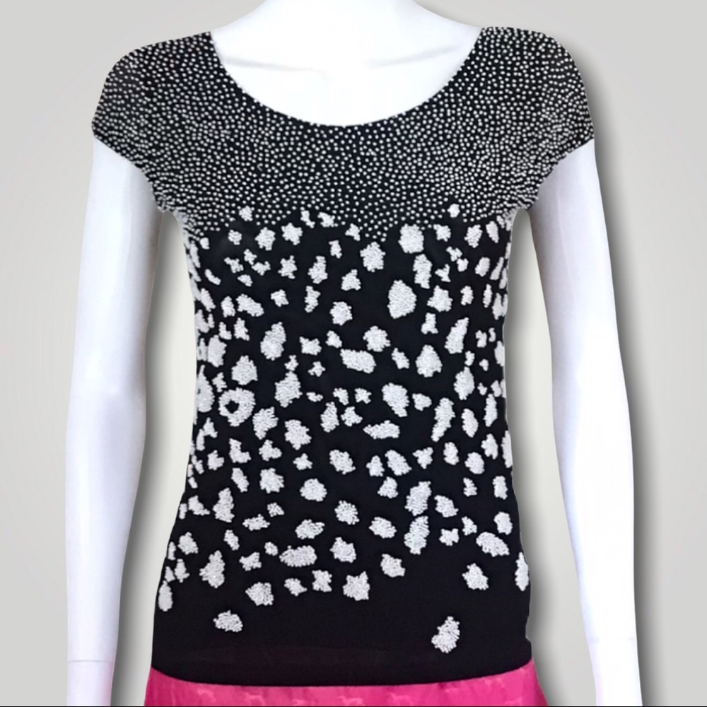 Vintage Krizia Beaded Black Top